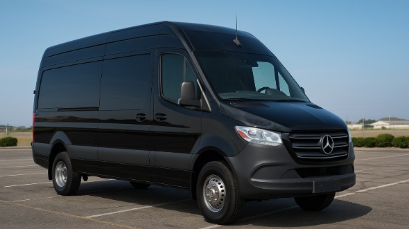 Exterior of Simi Valley Party Bus Company's 14 Passenger Sprinter Limousine in Simi Valley