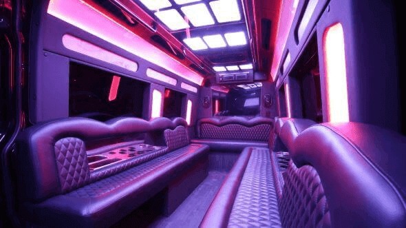 Interior of Camarillo Party Bus Company's 15 Passenger Party Bus in Camarillo