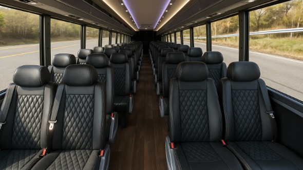 Interior of Santa Maria Party Bus Company's 25 Passenger Minibus in Santa Maria