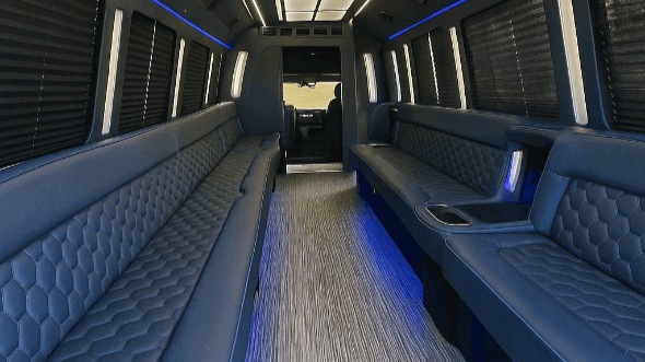 Interior of Burbank Party Bus Company's 25 Passenger Party Bus in Burbank