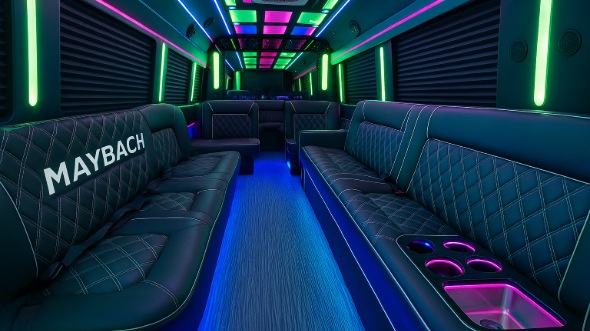 Interior of Santa Maria Party Bus Company's 25 Passenger Party Bus in Santa Maria