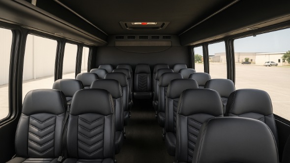 Interior of Santa Maria Party Bus Company's 28 Passenger Minibus in Santa Maria