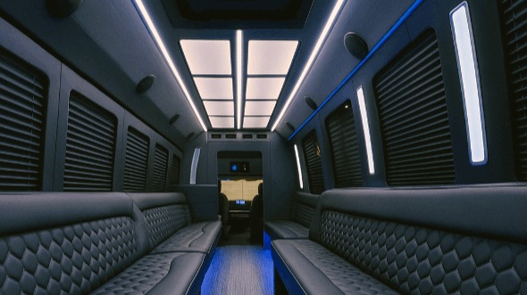 Interior of Thousand Oaks Party Bus Company's 28 Passenger Party Bus in Thousand Oaks