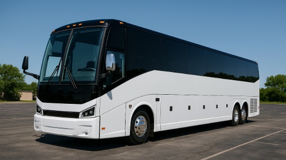 Exterior of Santa Maria Party Bus Company's 40 Passenger Charter Bus in Santa Maria