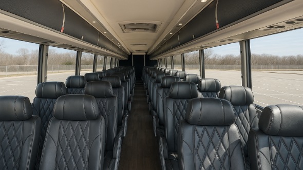 Interior of Santa Maria Party Bus Company's 44 Passenger Charter Bus in Santa Maria