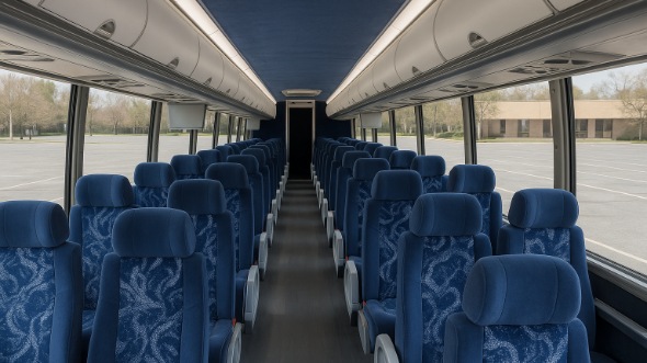 Interior of Santa Maria Party Bus Company's 46 Passenger Charter Bus in Santa Maria