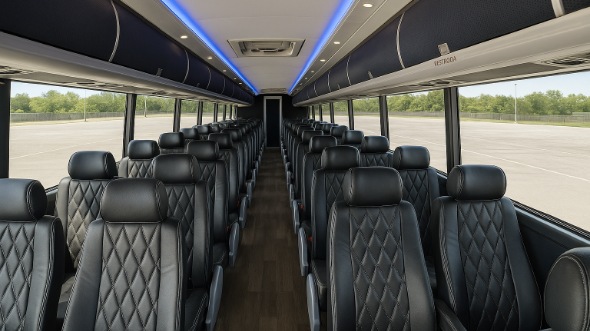 Interior of Santa Maria Party Bus Company's 47 Passenger Charter Bus in Santa Maria