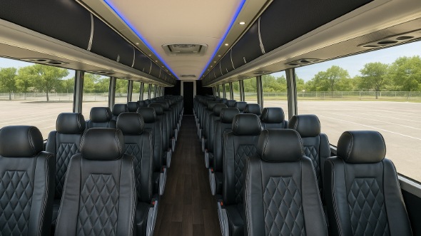 Interior of Santa Maria Party Bus Company's 48 Passenger Charter Bus in Santa Maria