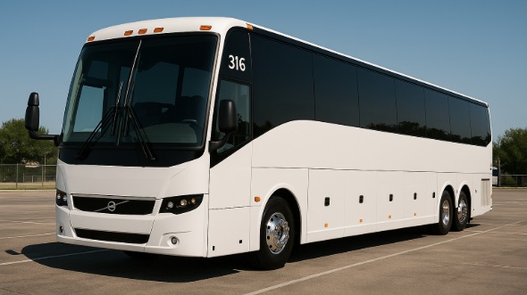 Exterior of Santa Maria Party Bus Company's 51 Passenger Charter Bus in Santa Maria
