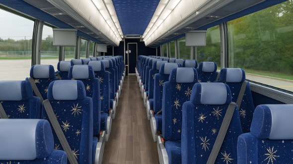 Interior of Santa Maria Party Bus Company's 54 Passenger Charter Bus in Santa Maria