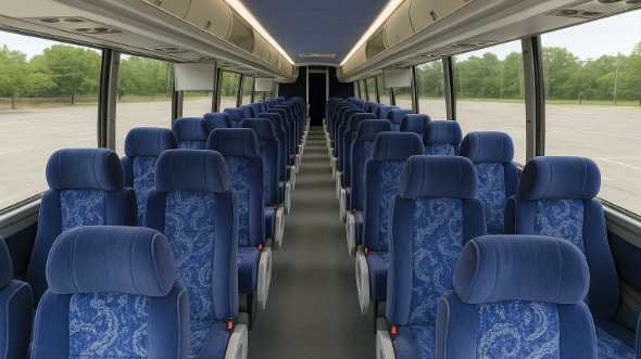 Interior of Santa Maria Party Bus Company's 55 Passenger Charter Bus in Santa Maria