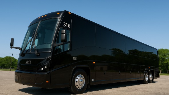 Exterior of Santa Maria Party Bus Company's 55 Passenger Charter Bus in Santa Maria