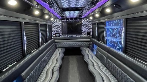 Santa Maria 25 passenger party bus interior