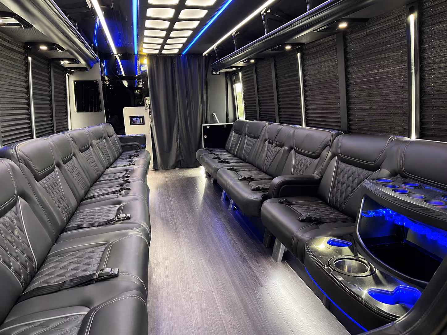 Passenger watching the Santa Maria scenery during a regional party bus road trip