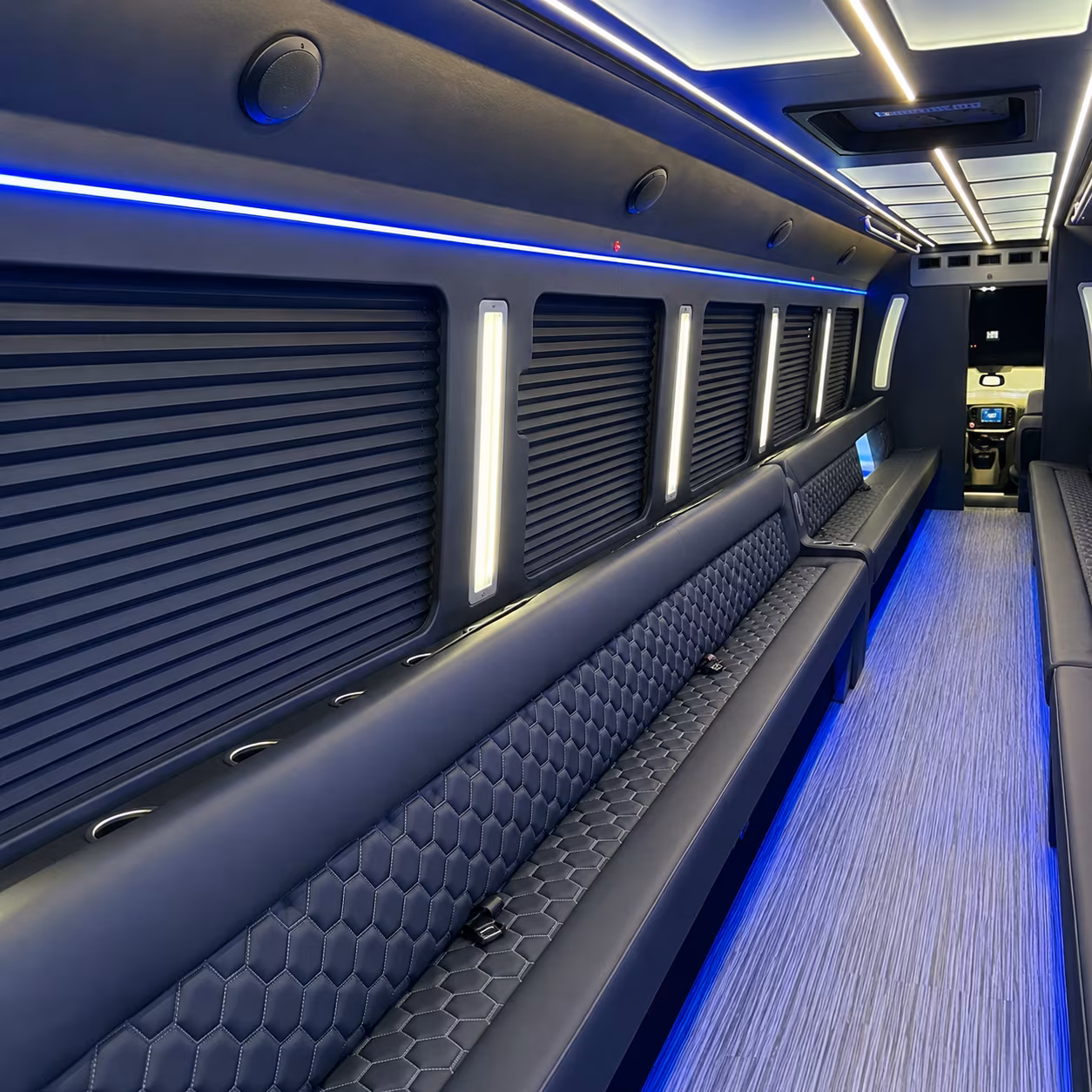 Santa Maria Birthday, Sweet 16, & Quinceañera Transportation party bus exterior