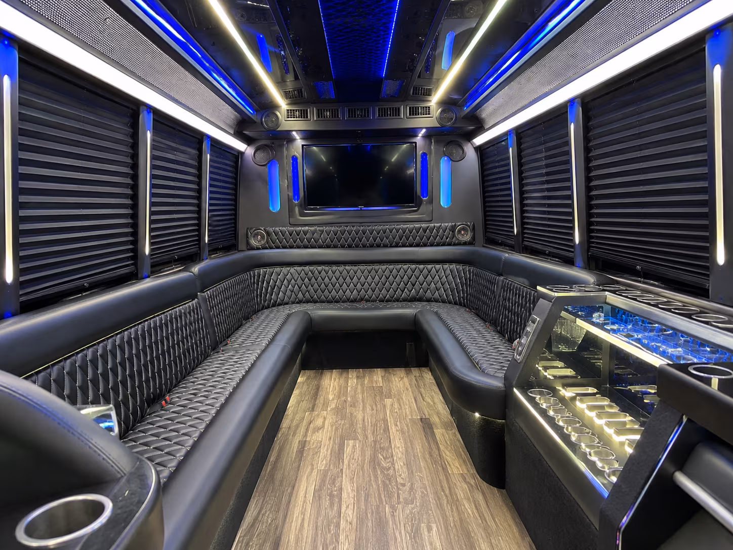 Santa Maria Sporting Event Transportation party bus exterior