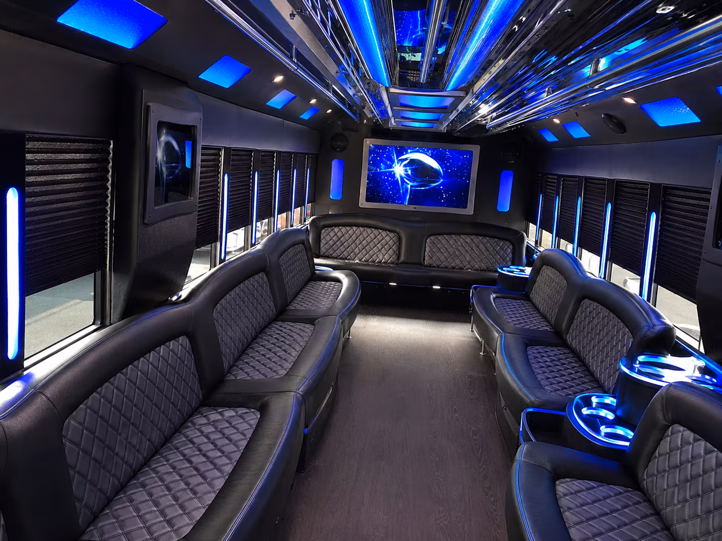 Santa Maria Wedding Transportation party bus exterior