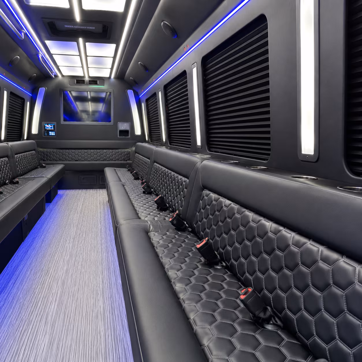 Santa Maria Wedding Transportation party bus interior